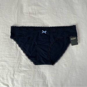 gilly hicks down undies navy lace trim bikini panties
